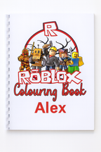 Roblox coloring book with character illustration on a white background