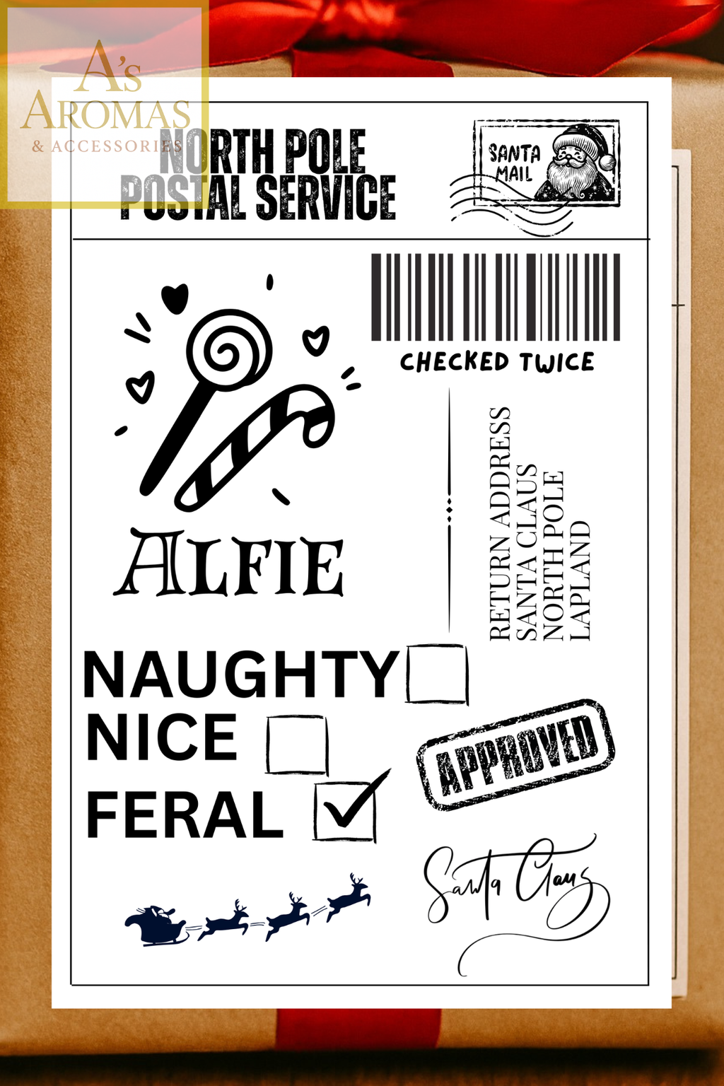 Personalised Santa Delivery Labels – North Pole Postal Service