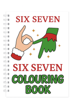 Spiral-bound coloring book with a hand and elf glove illustration on a white background