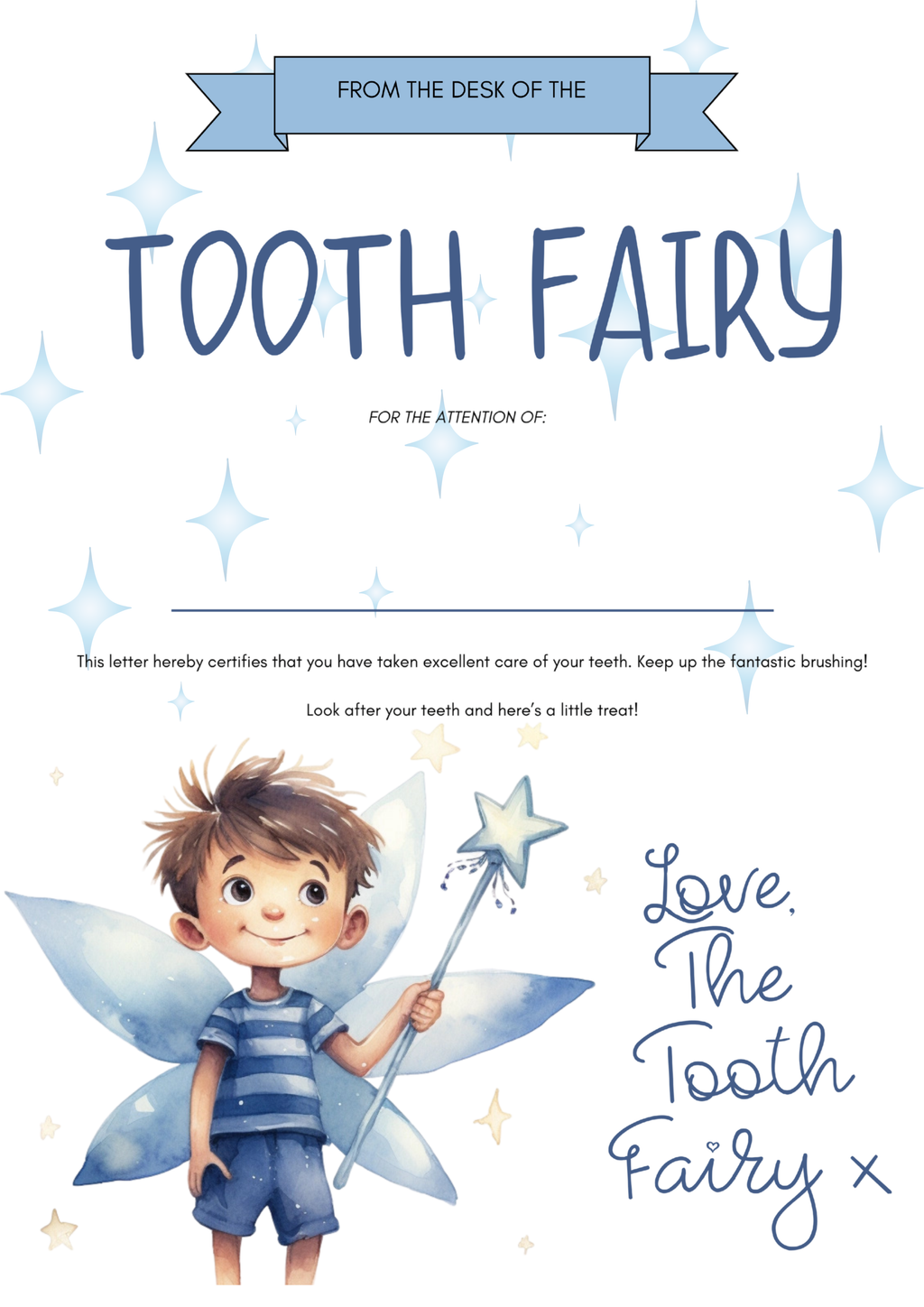 Enchanted Tooth Fairy Certificate – Magical Reward for Little Smiles