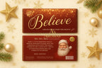 “Believe” Personalised Christmas Chocolate Bar – 100g | Red Blue or Gold Wrapper Radiant Red / Yes Candy and Chocolate