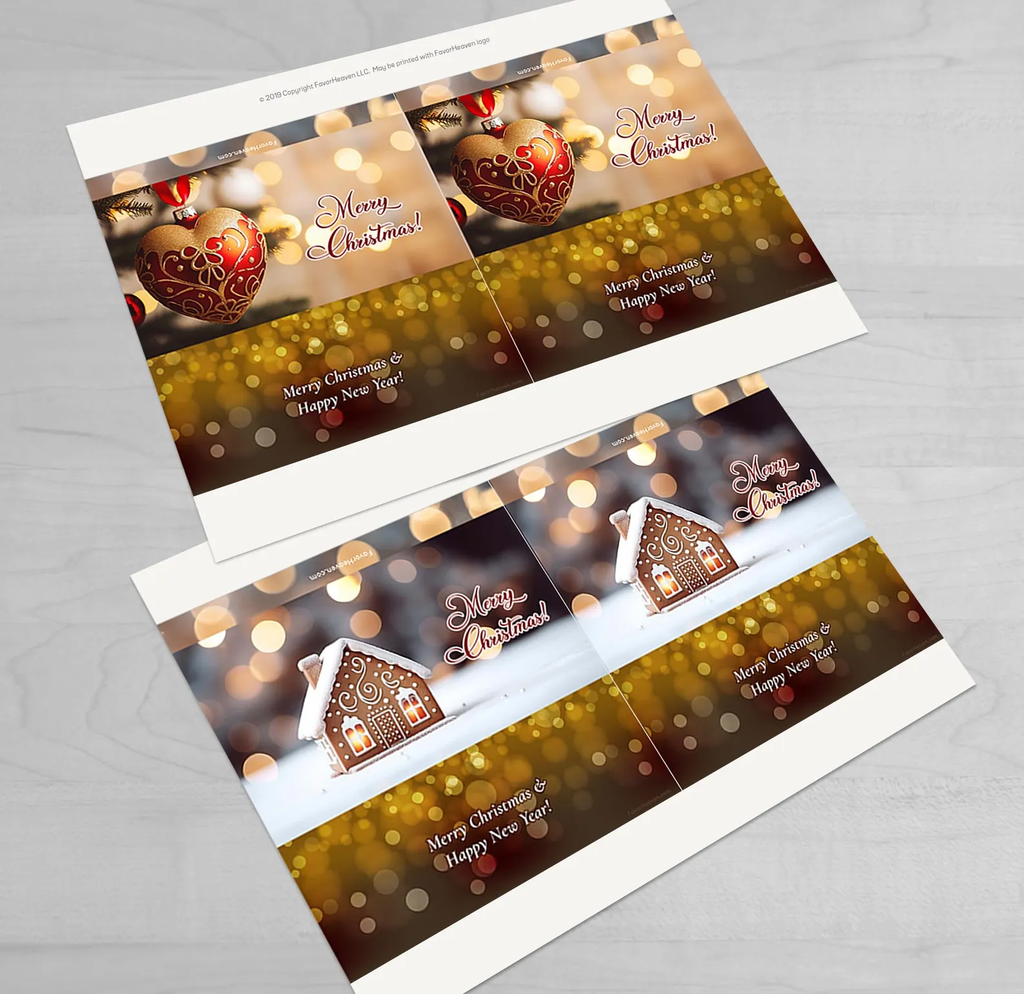 Luxury printed Christmas chocolate wrappers with heart-shaped ornaments and gingerbread house designs, ready to wrap Galaxy or Dairy Milk bars.